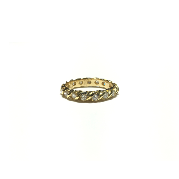 Twisted Diamond Eternity Ring (14K) front - Popular Jewelry - New York