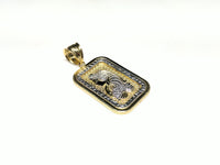 Lady Fortuna White Diamond Cut Border Pendant