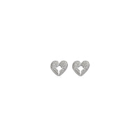 Heart Wing Stud Earrings (Silver)