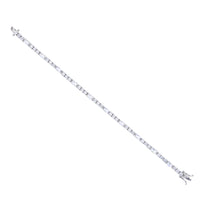 Baguette and Round Zirconia Tennis Bracelet (Silver)