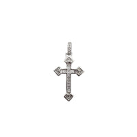 Cubic Zirconia Baguette Stone Cross Pendant (Silver)