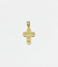 Round Diamond Cross Pendant (14K).