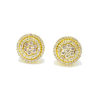 Diamond Round Earrings (14K).