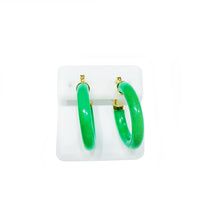 Jade Hoop Earrings (14K)