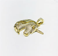 Diamond Unicorn Head Pendant (10K).