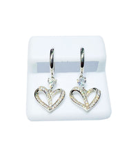 Heart CZ Earrings (14K).