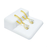 Drop CZ Earrings (14K).