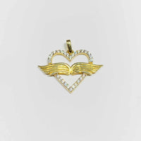 Heart Wings CZ Pendant (14K).