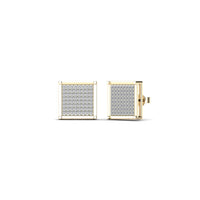 Diamond Pave Set Square Shaped Earrings (14K)