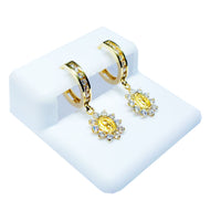 Virgen Guadalupe CZ Earrings (14K).