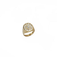 Cubic Zirconia Two Tone Eagle Ring (14K)