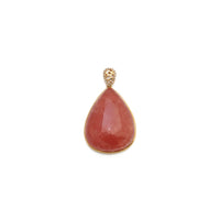 Rhodochrosite Teardrop Small Pendant (18K) front - Popular Jewelry - New York