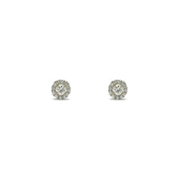 Halo Diamond Stud Earrings (18K) front - Popular Jewelry - New York