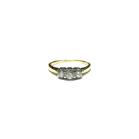 Three Diamond Ring (18K) front - Popular Jewelry - New York