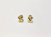 Diamond X Earrings (14K).