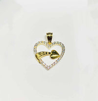 Love Heart CZ Pendant (14K).