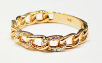 Diamond Open Cuban Rose Gold Ring (14K)
