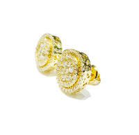 Diamond Round Earrings (14K).