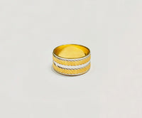 Two-tone Diamond cut Ring (14K).