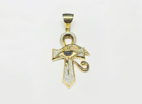 Diamond Egyptian Eye of Horus Ankh Pendant (10K)