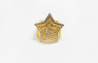 Two-tone Star CZ Ring (14K).