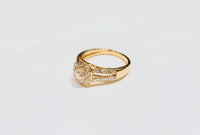 Diamond Square Double Ring (14K).
