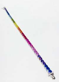 Multi-color Tennis CZ Bracelet (Silver)