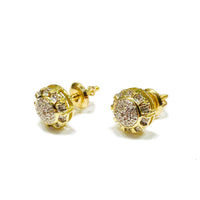 Diamond Round Sun Earrings (10K).