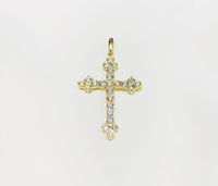 Cross of Lazarus CZ Pendant (14K).