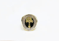 Cross CZ Ring (14K).