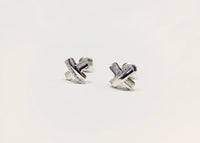 Diamond X Earrings (14K).