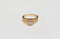 Diamond Square Double Ring (14K).
