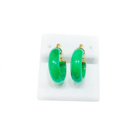 Jade Hoop Earrings (14K)