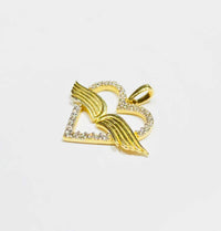 Heart Wings CZ Pendant (14K).