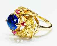 Rose design CZ ring (14K).