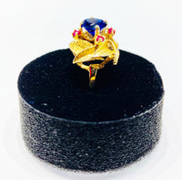 Rose design CZ ring (14K).