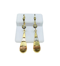 Tri-color Drop Earrings (14K).
