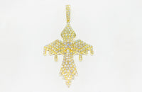 Diamond Cross Pendant (14K).