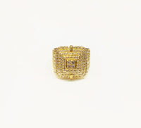 Diamond Five-Square Ring (14K).