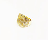 Diamond Five-Square Ring (14K).