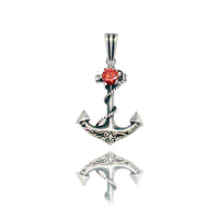Anchor CZ Pendant (Silver).