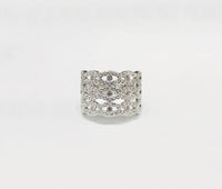 Criss Cross Sterling Silver CZ Ring