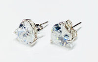 Heart CZ Earrings (14K).