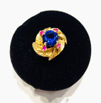 Rose design CZ ring (14K).