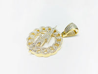 Diamond Cuban Frame Lightning Pendant (14K)