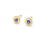 Round CZ Earrings (14K).