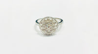 Diamond Round Flower Ring (14K).