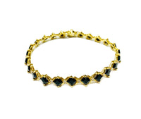 Black Onyx Square CZ Bracelet (14K).