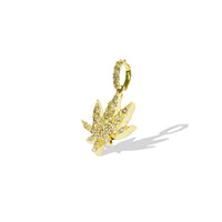 Diamond Marijuana leaf Pendant (14K).
