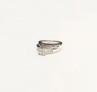 Diamond Square Double Ring (14K).